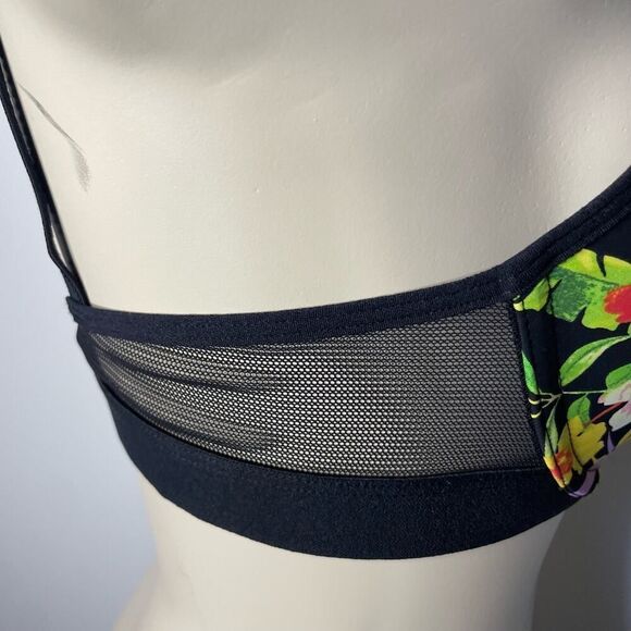 NEW LIVELY Bra 34B Black Floral Tropical Underwire Mesh Lined Padded Intimates - Picture 3 of 5